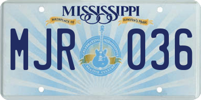MS license plate MJR036