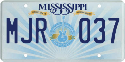 MS license plate MJR037