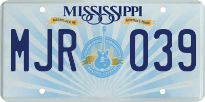 MS license plate MJR039
