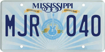 MS license plate MJR040