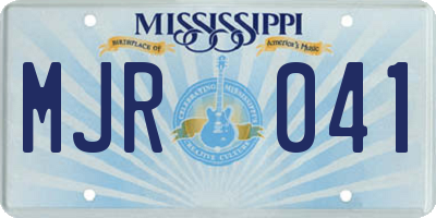 MS license plate MJR041