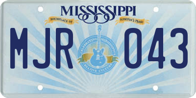 MS license plate MJR043