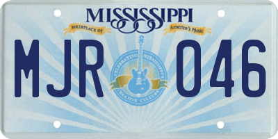 MS license plate MJR046