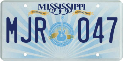 MS license plate MJR047