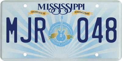MS license plate MJR048