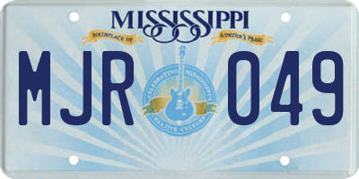 MS license plate MJR049