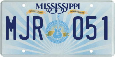 MS license plate MJR051