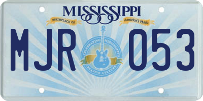 MS license plate MJR053