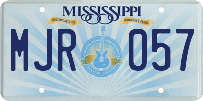 MS license plate MJR057