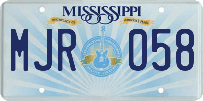 MS license plate MJR058