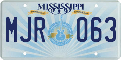 MS license plate MJR063