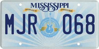 MS license plate MJR068