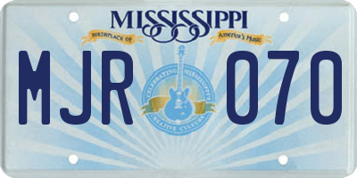 MS license plate MJR070