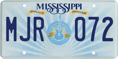 MS license plate MJR072