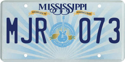 MS license plate MJR073