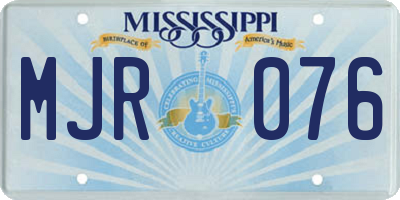 MS license plate MJR076