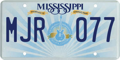 MS license plate MJR077