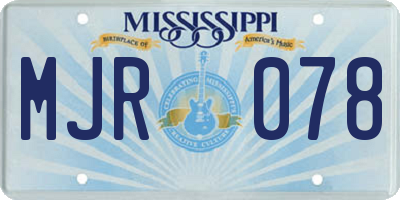 MS license plate MJR078