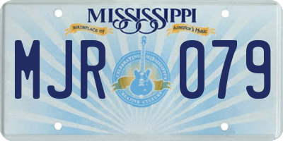 MS license plate MJR079