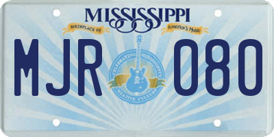 MS license plate MJR080