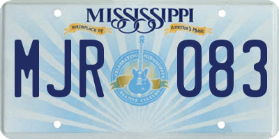 MS license plate MJR083