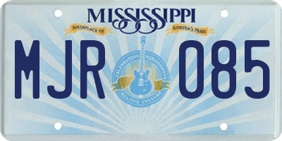 MS license plate MJR085