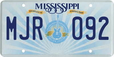 MS license plate MJR092