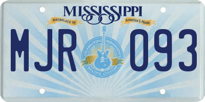 MS license plate MJR093