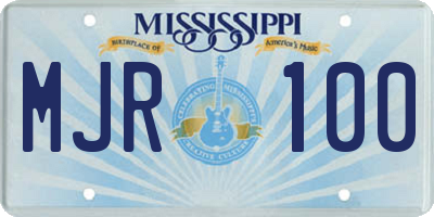 MS license plate MJR100