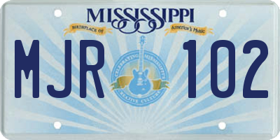 MS license plate MJR102