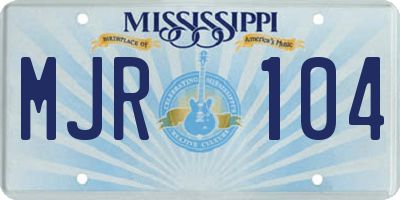 MS license plate MJR104