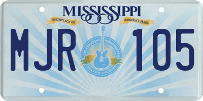 MS license plate MJR105