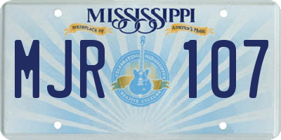 MS license plate MJR107