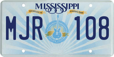 MS license plate MJR108