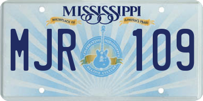 MS license plate MJR109