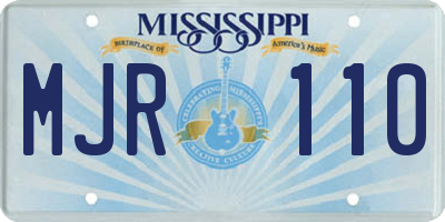 MS license plate MJR110