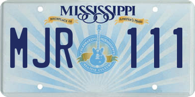 MS license plate MJR111