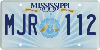MS license plate MJR112