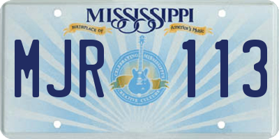 MS license plate MJR113