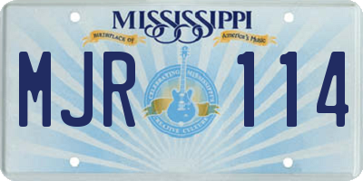 MS license plate MJR114