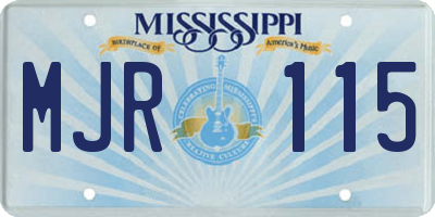 MS license plate MJR115