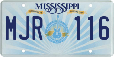 MS license plate MJR116