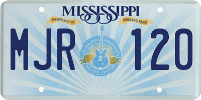 MS license plate MJR120