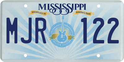 MS license plate MJR122