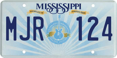 MS license plate MJR124