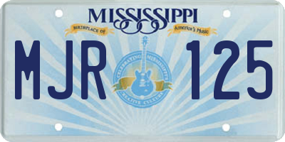 MS license plate MJR125