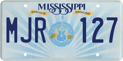 MS license plate MJR127