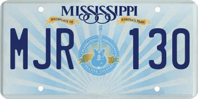 MS license plate MJR130