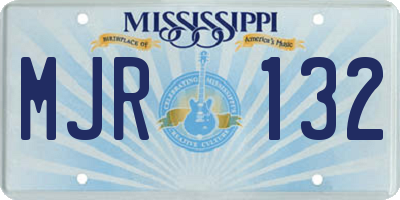 MS license plate MJR132