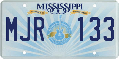 MS license plate MJR133